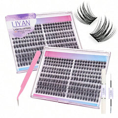 Shein Eyelash Extension Kit 240pcs Mixed Individual Cluster With Glue+Tweezers