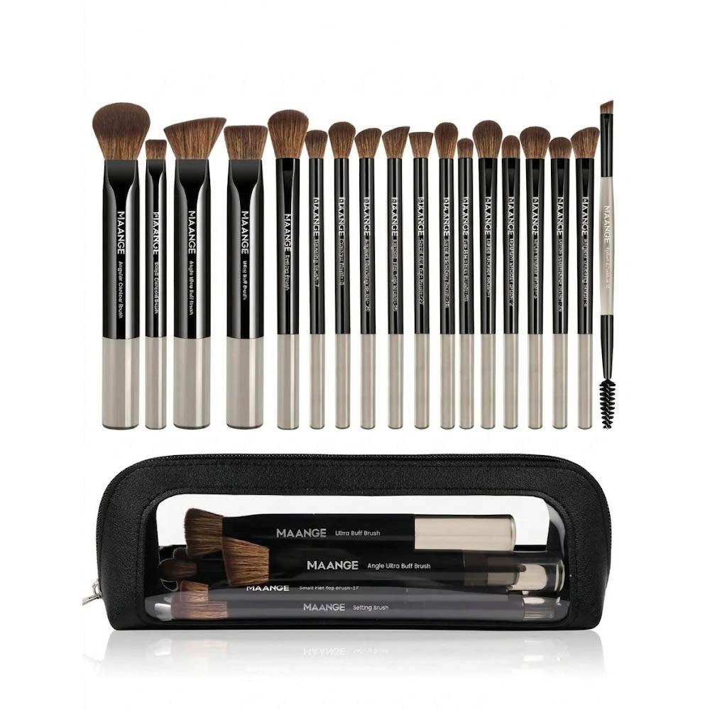 Shein Maange Makeup Brush Set 18 Pcs With Bag Black