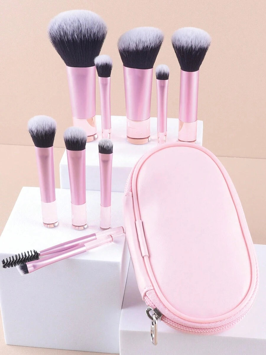 Shein Mini Makeup Brush Set 10 Pieces Pink
