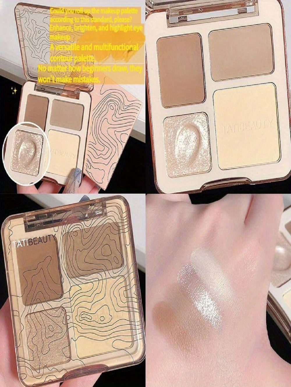 Shein Tatibeauty Face Contour Palette Waterproof 4-Color 805