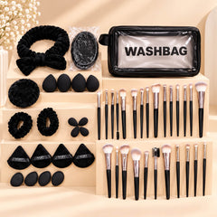 46Pcs Professional Makeup Brush Kit with Wash Bag