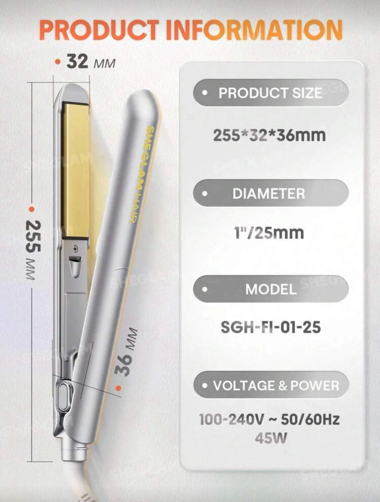 sheglam Sleek Chic Insta-Heat Straight Styler 25mm