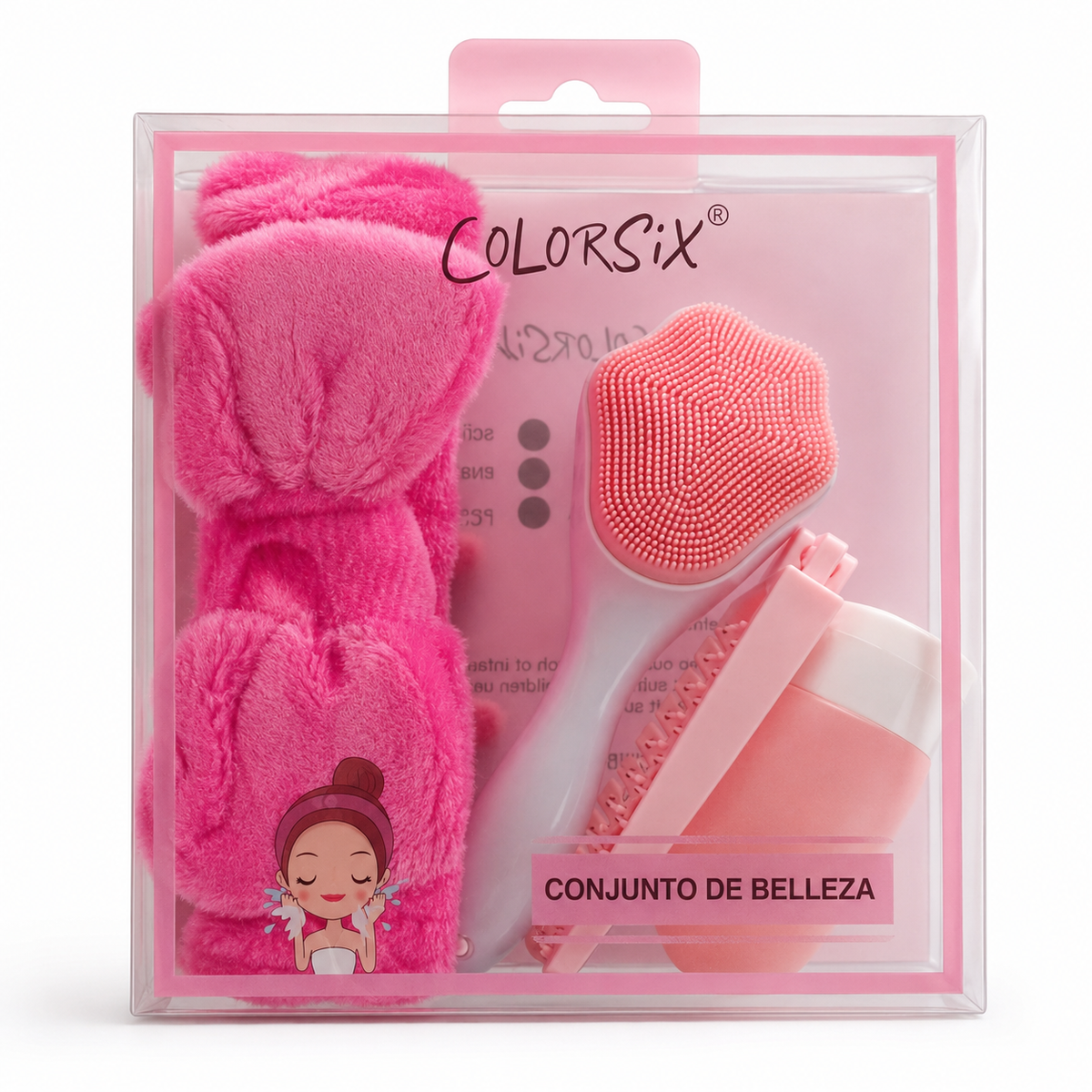 Colorsix Pink Facial Cleansing & Skincare Beauty Set with Headband