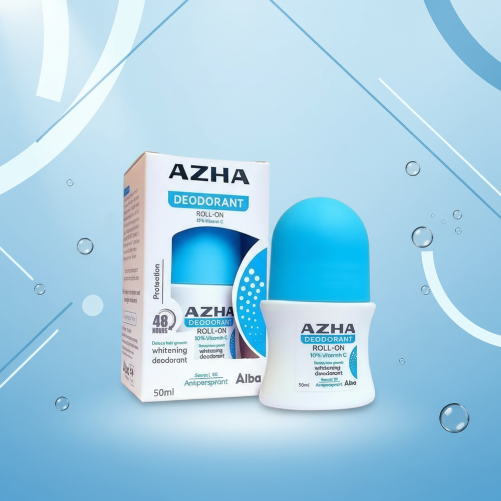 Azha Roll-On Deodorant Blue Marketing Image