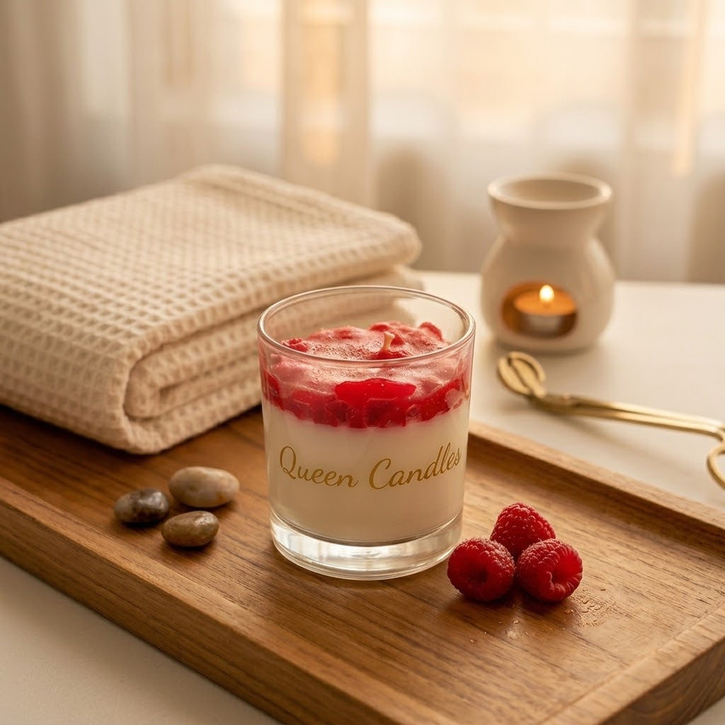 Raspberry Dessert Glass Candle
