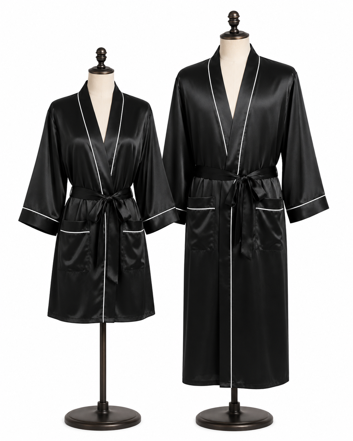 Couples Satin Robe Set with Belt