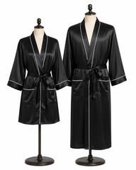 Couples Satin Robe Set with Belt
