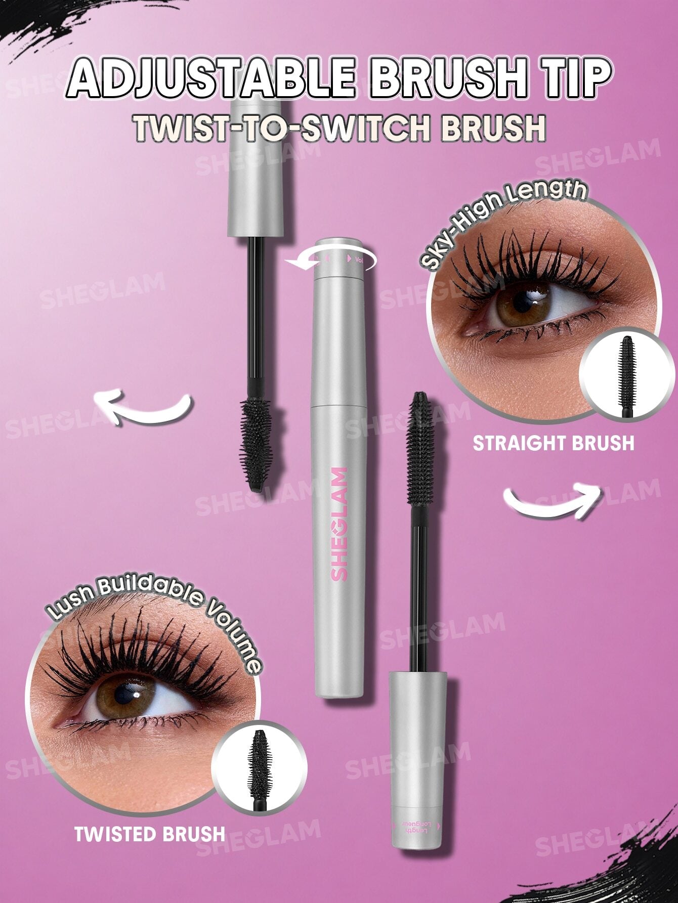 Sheglam Twist Top Volume & Length Mascara – Black