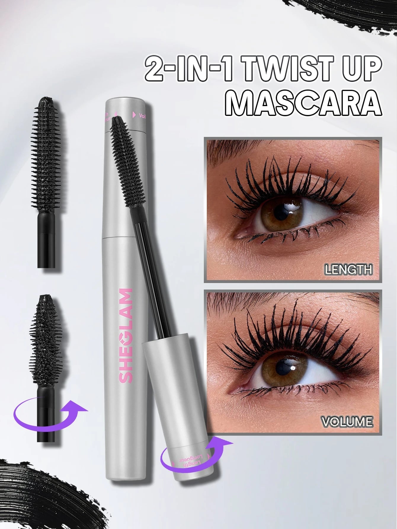 Sheglam Twist Top Volume & Length Mascara – Black