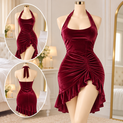 Velvet Look Halter Neck Nightdress