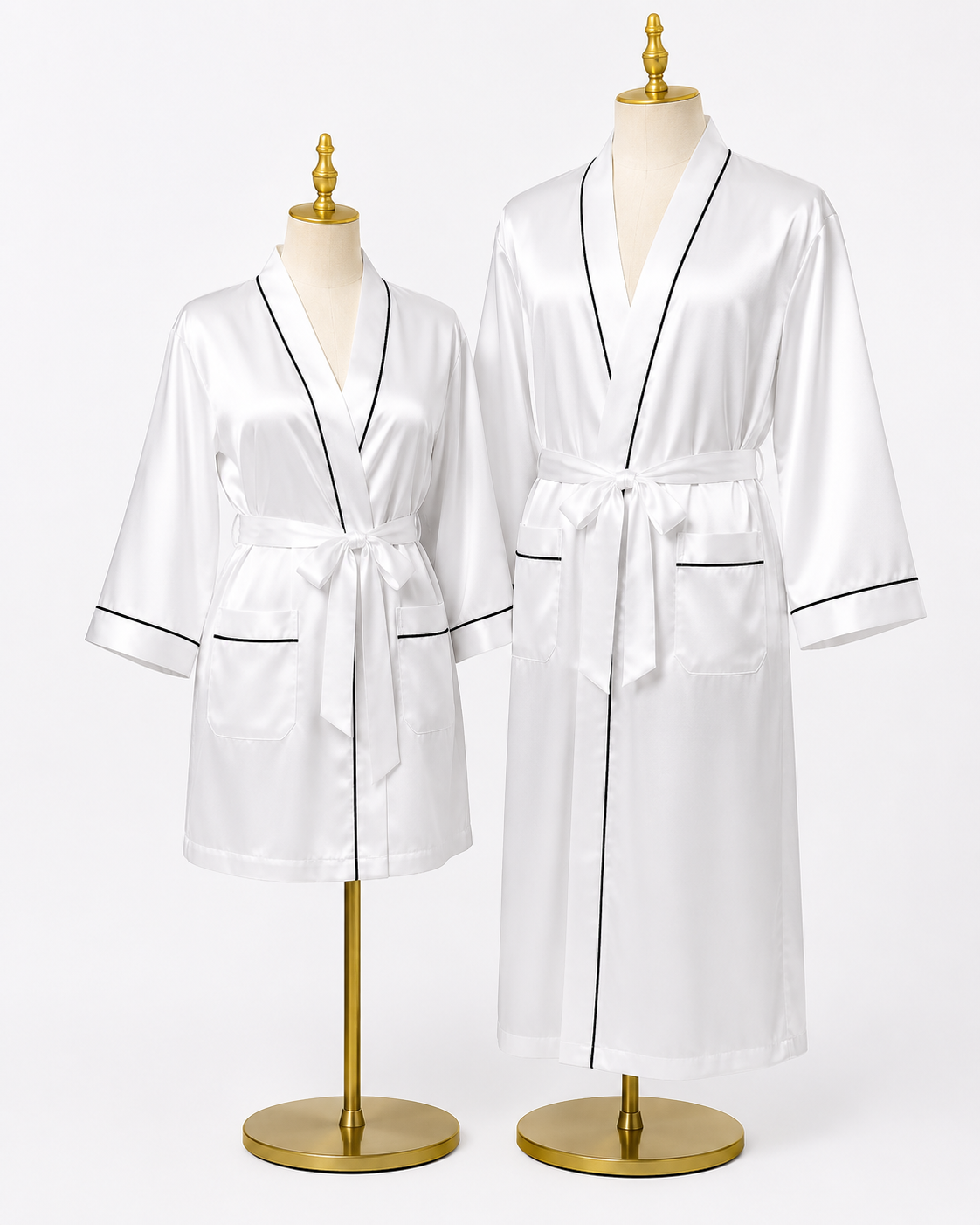 Couples Satin Robe Set with Belt