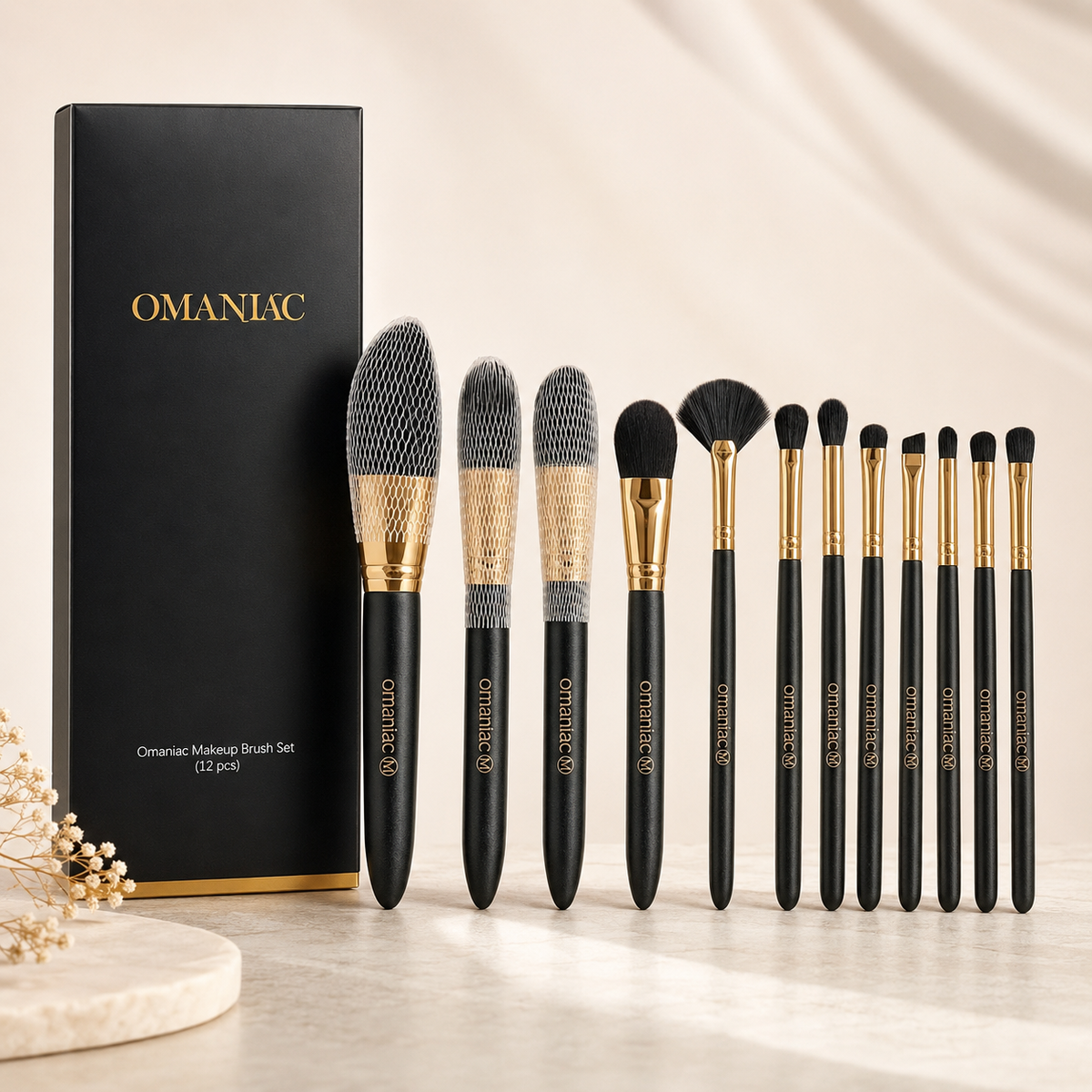 OMANIAC 12 Piece Professional Makeup Brush Set