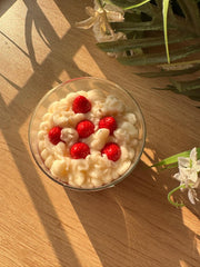 Strawberry Cream Scented Candle in Glass Jar