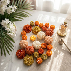 Pumpkin & Flower Decorative Candle Set 12 Pcs