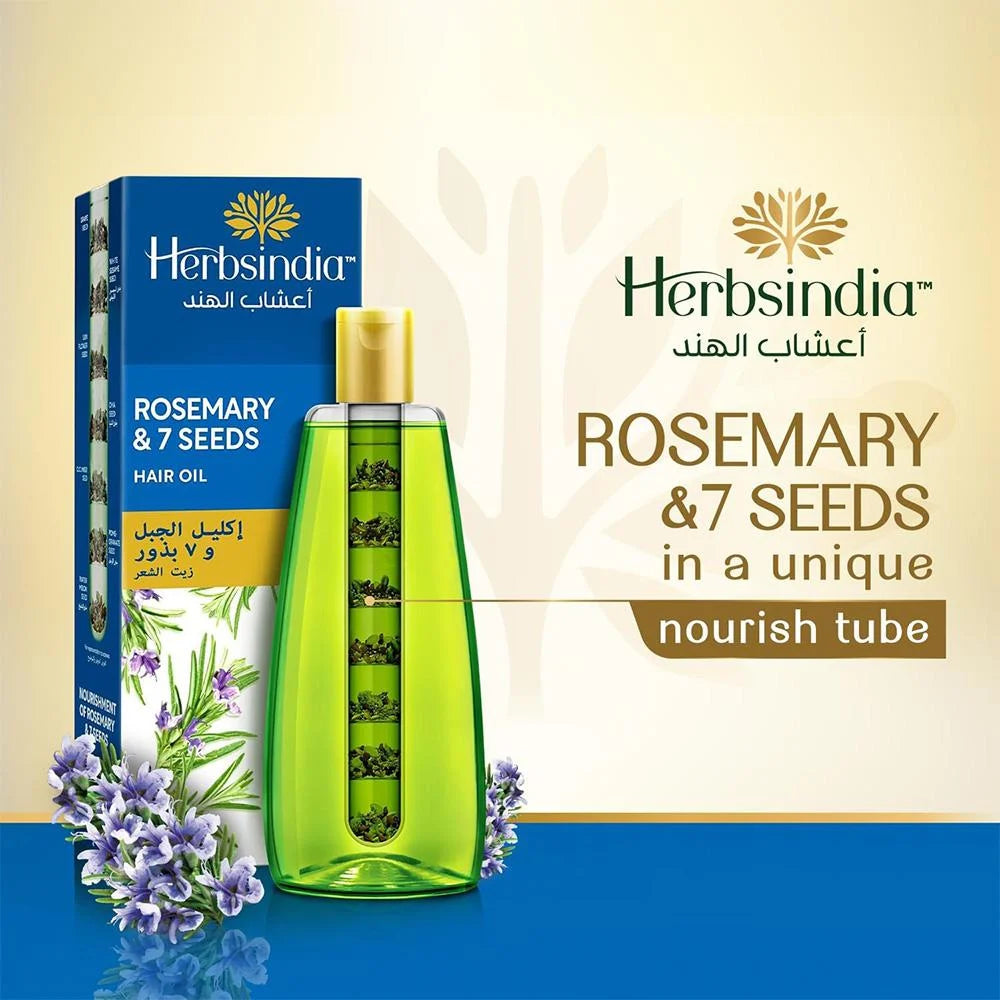 Herbsindia Rosemary 7 Seeds Hair Oil With Nourish Tube 180ml