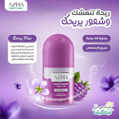 1+1  Azha Deodorant Roll On Berry Plus Scent 60 ml