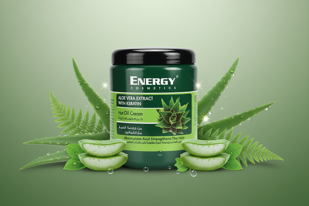 Energy Cosmetics Hair Oil Cream Marketing Banner