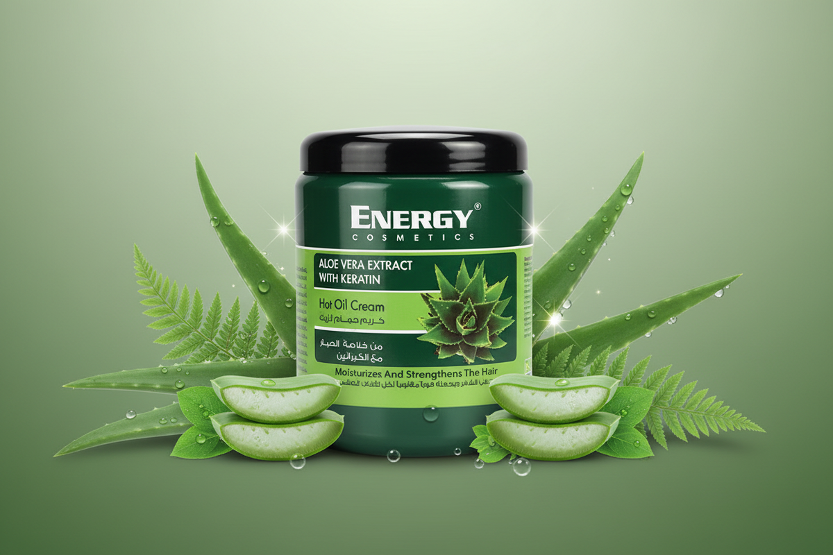 Energy Cosmetics Hair Oil Cream Marketing Banner