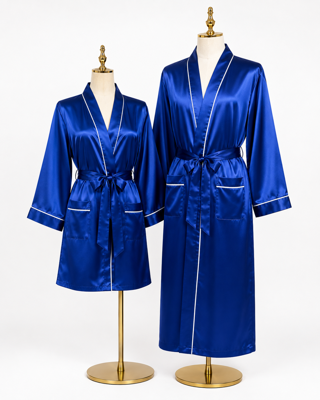 Couples Satin Robe Set with Belt