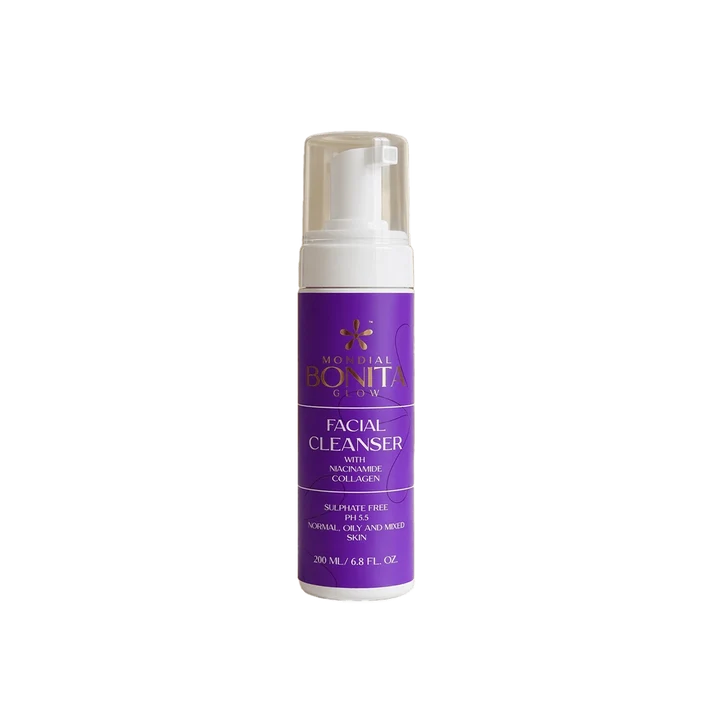 Bonita Mondial Glow Facial Cleansing Foam with Niacinamide & Collagen 200ml