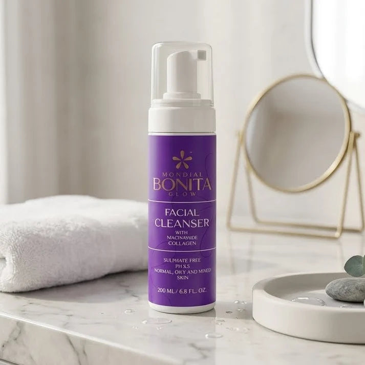 Bonita Mondial Glow Facial Cleansing Foam with Niacinamide & Collagen 200ml