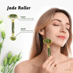 Jade Roller and Gua Sha Facial Massage Set - 2 Pcs