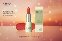 KIKO Milano Green Me Creamy Lipstick 03 Crimson Sunset Marketing Image