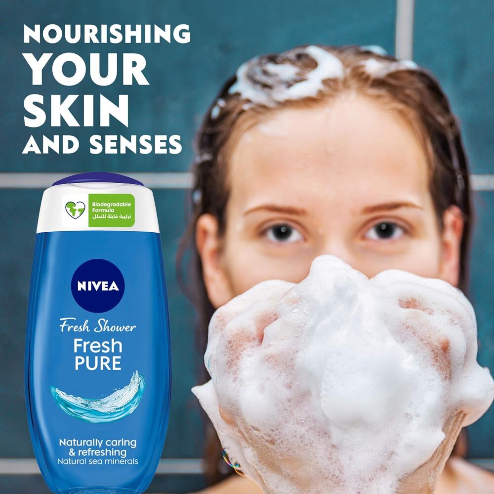 NIVEA SHWR GEL CARE FRSH PURE 250ML