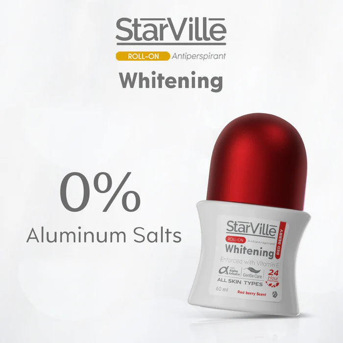 ستارفيل رول اون للتفتيح و القضاء للعرق برائحة التوت الاحمر 60ml