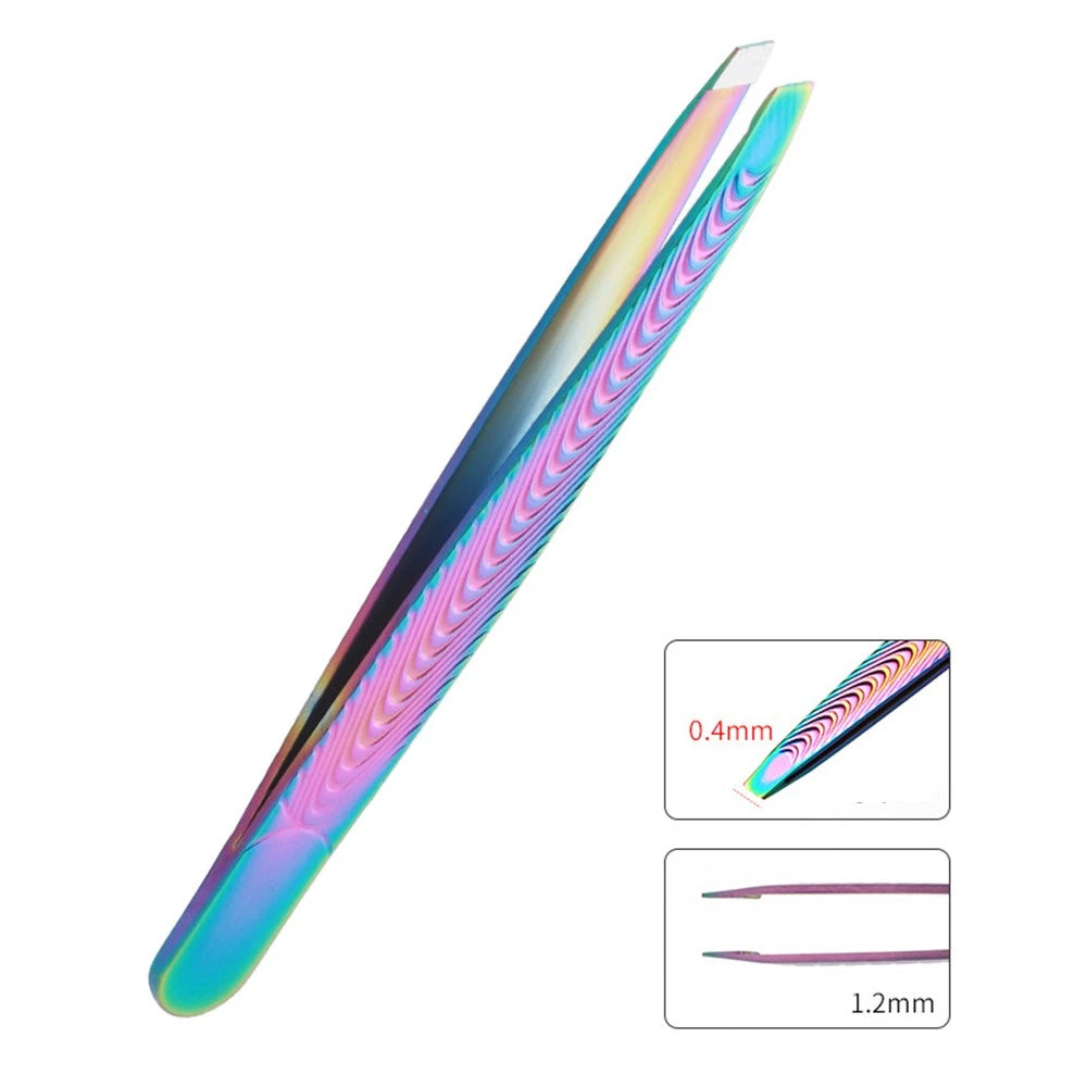 Abou Yousef EyebrowTweezer Slanted Flat Tip Stainless Steel Facial Hair Remover Clip Makeup