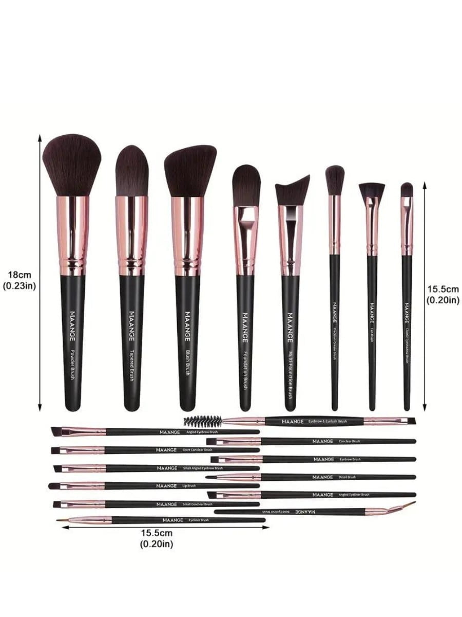 SheIn Mang Luxury Professional Makeup Brush Set 21 Pieces - Black 