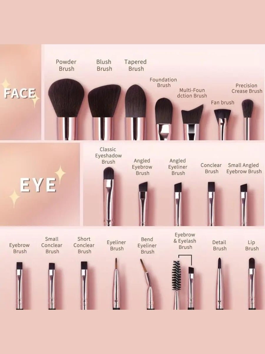 SheIn Mang Luxury Professional Makeup Brush Set 21 Pieces - Black 