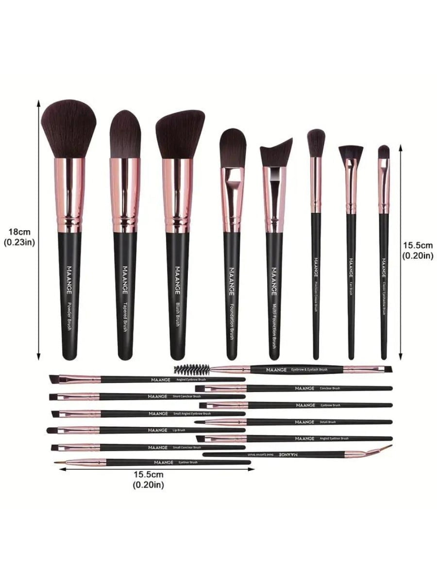 SheIn Mang Luxury Professional Makeup Brush Set 21 Pieces - Black 