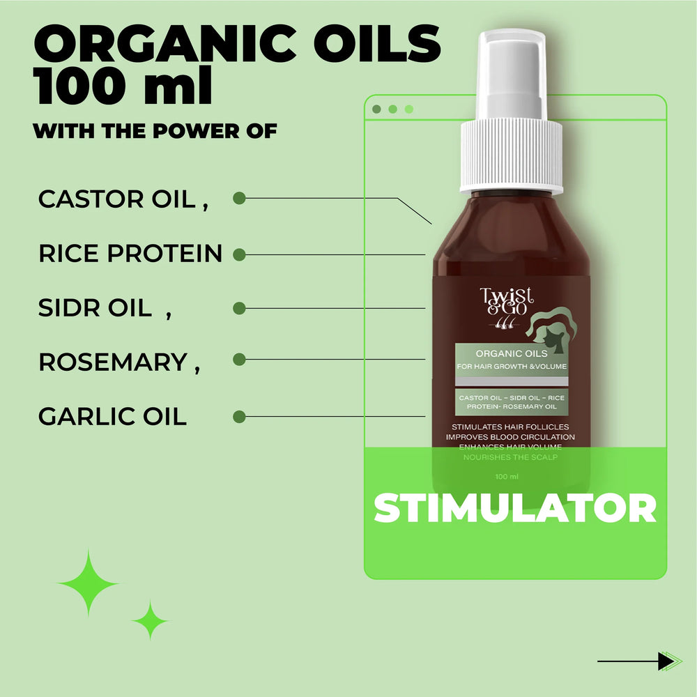 Twist and GO Organic Oils Stimulator For hair growth and volume 100ml