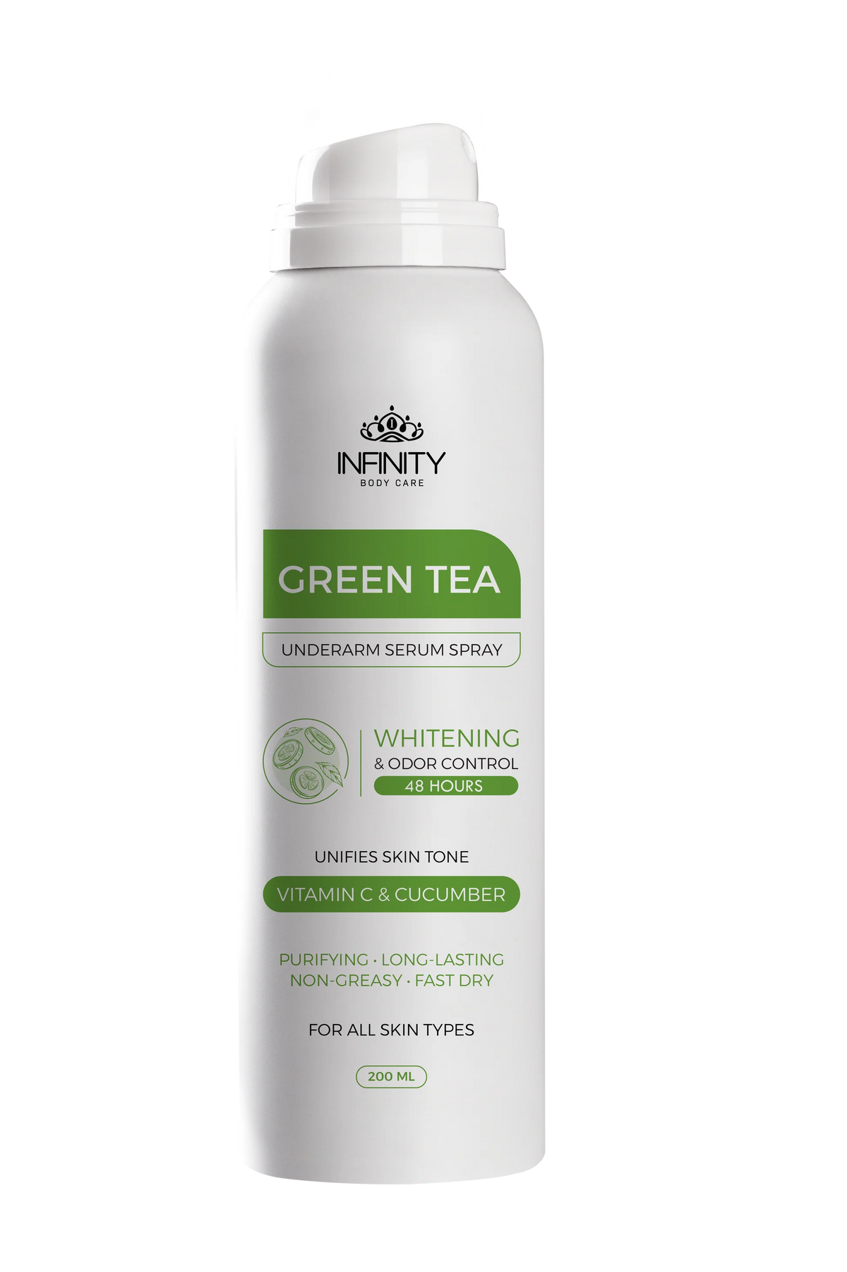 Infinity Underarm Serum Spray Green Tea & Cucumber 200 Ml