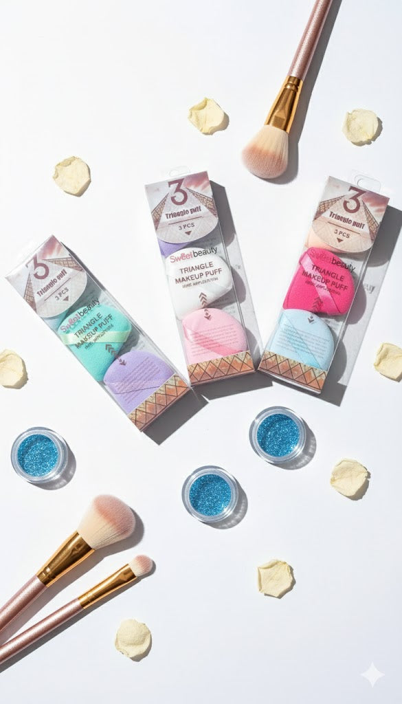 Sweet Beauty Triangle Makeup Puff 3 Pcs