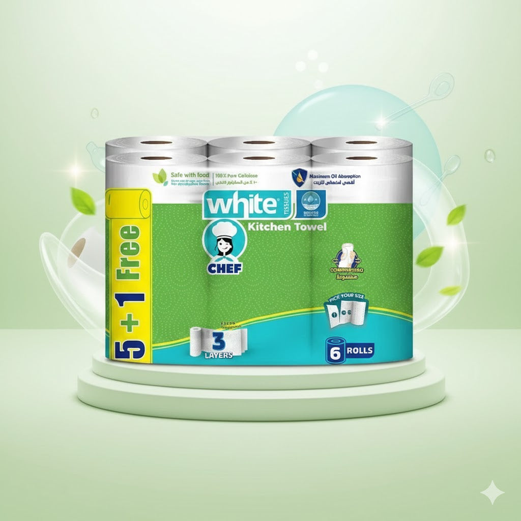White Kitchen Roll Classic Pack of 6