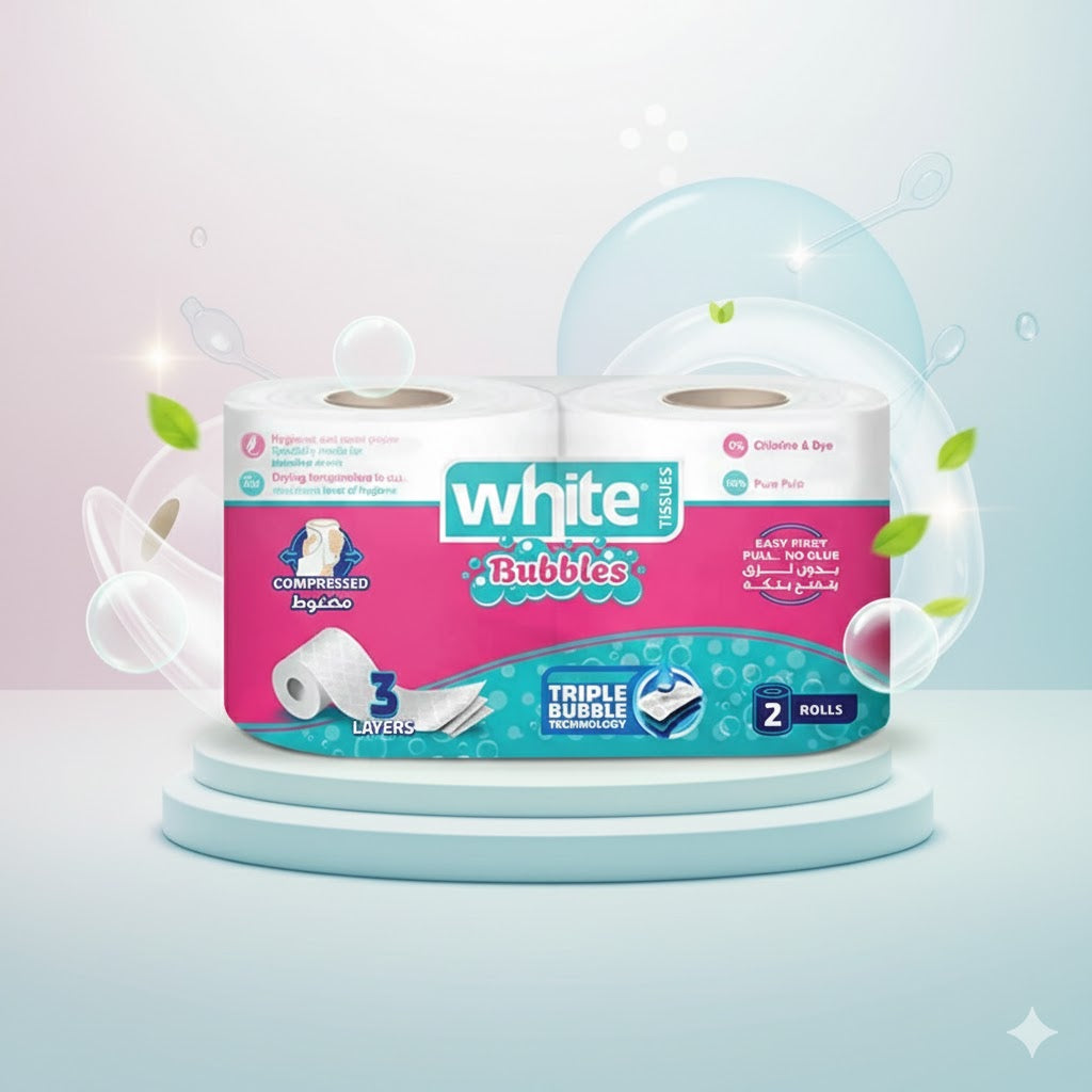 White toilet tissue 2 rolls