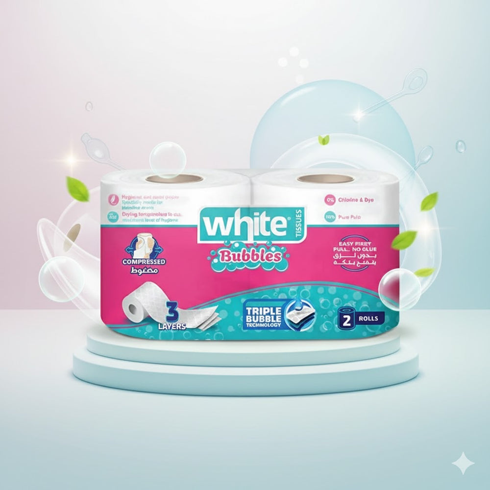 White toilet tissue 2 rolls