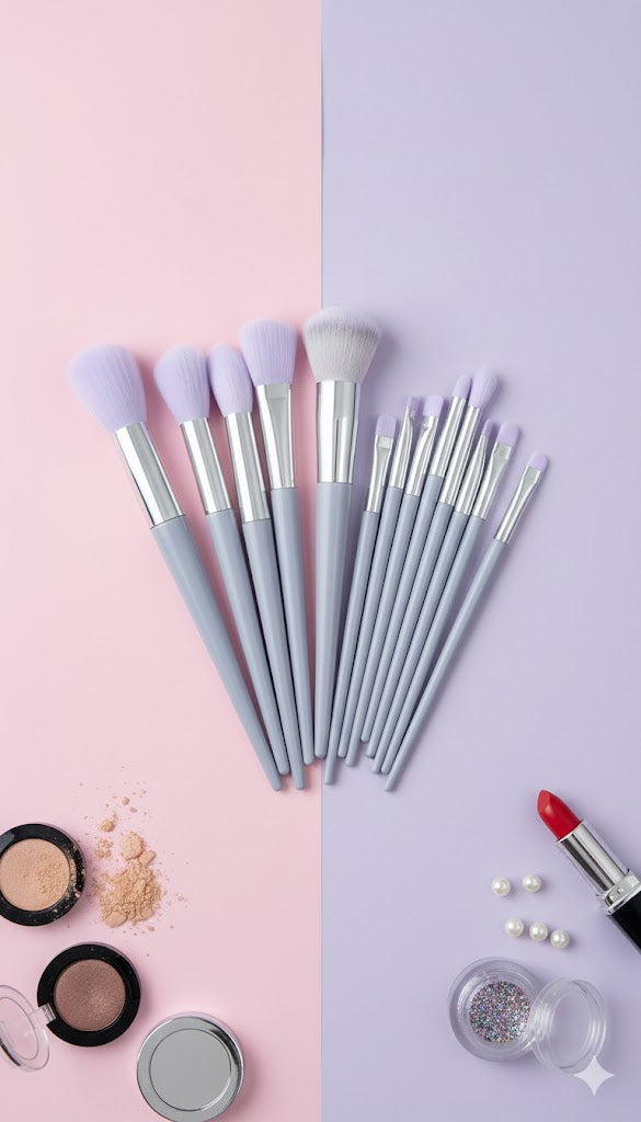 Shein 13piece dark purple makeup brush set