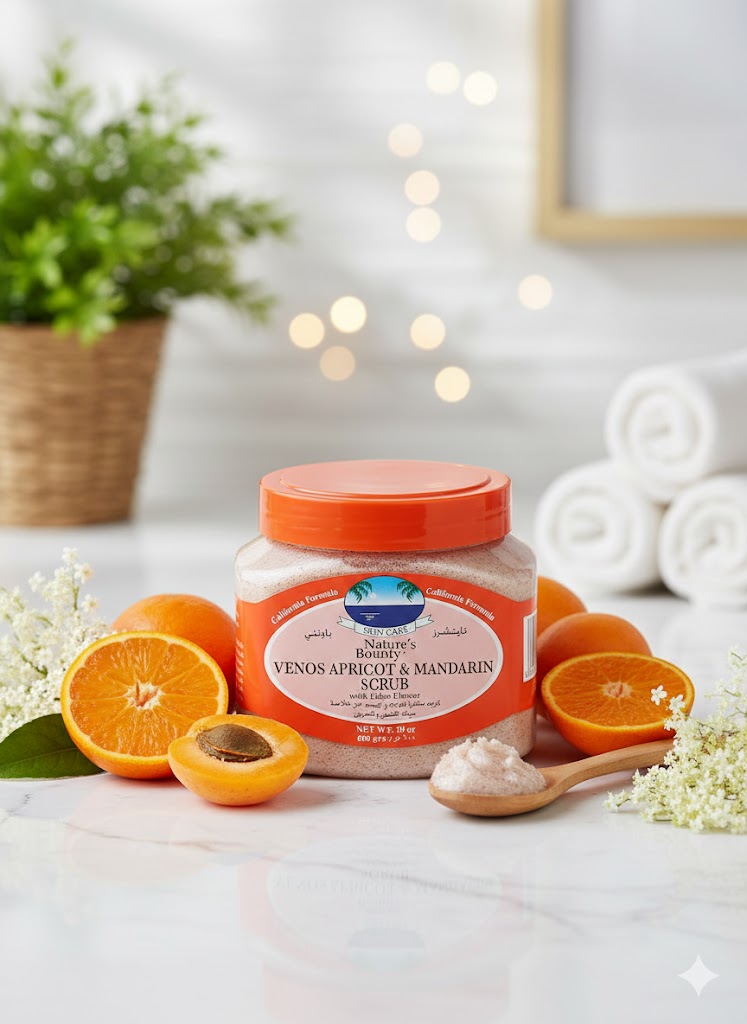 Natures Bounty Venos Apricot and Mandarin Scrub 600 ml