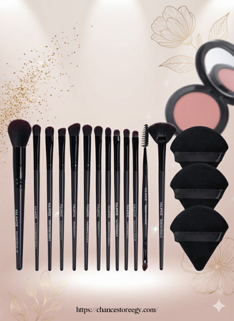 SheIn Makeup brush set 13 pieces and 3 sponge pieces