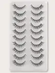  shein 10pairs 3d Fluffy Soft Cross Style Eyelashes