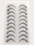  shein 10pairs 3d Fluffy Soft Cross Style Eyelashes