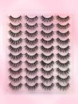 Shein 20 Pairs Of Natural and Volumized  Eyelashes Extra Long