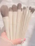 Shein 10pcs Makeup Brush Set In Beige