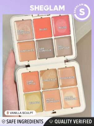 SHEGLAM All About That Face Multifunctional Face Palette-vanilla Sculpt 12-Color