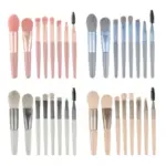 Shein 8pcs Makeup Brush Set, Macaron Brush Portable Concealer