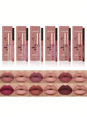 LANGMANNI Liquid Lipcolor 2pcs Lip Gloss And Lipliner