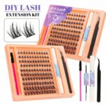 Shein Huicop DIY Eyelash Extensions Kit 120 Pcs glue+Tweezers